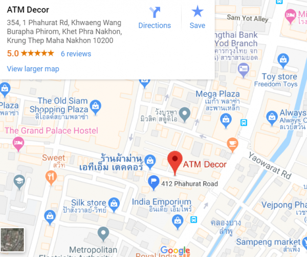 แผนที่ ร้านผ้าม่าน ATM Decor บริษัท แฟบริค พลัส ถนนพาหุรัด